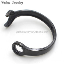 Black Plated Bangle Spanner Bracelet Open Cuff Bangle